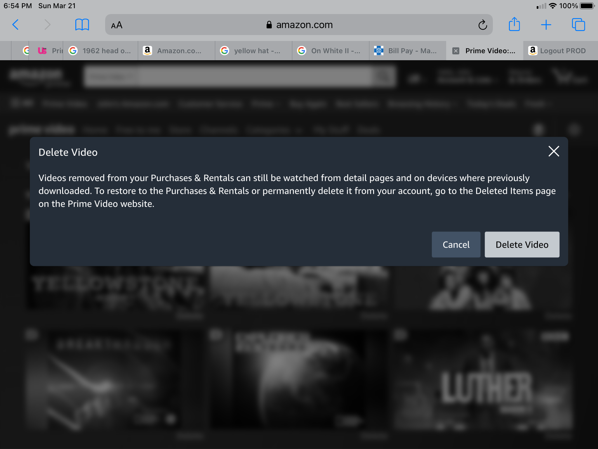 How do I *Permanently Delete* purchased movies & tv from Firestick?