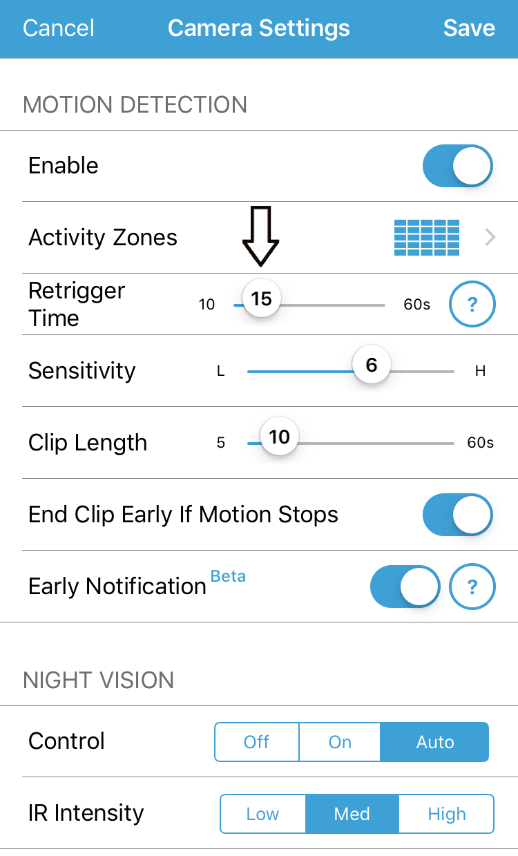 Blink camera hot sale activity zones