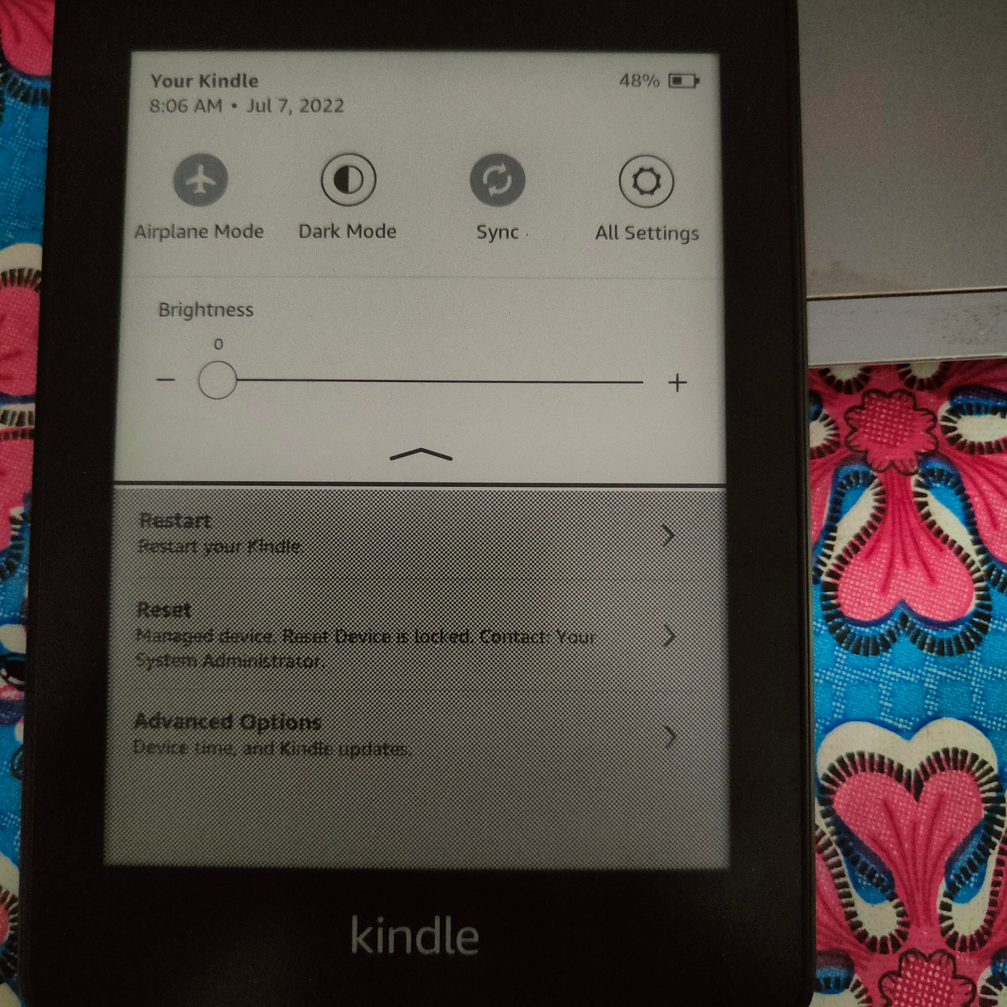 Kindle Paperwhite. Features Locked. WiFi or reset not working