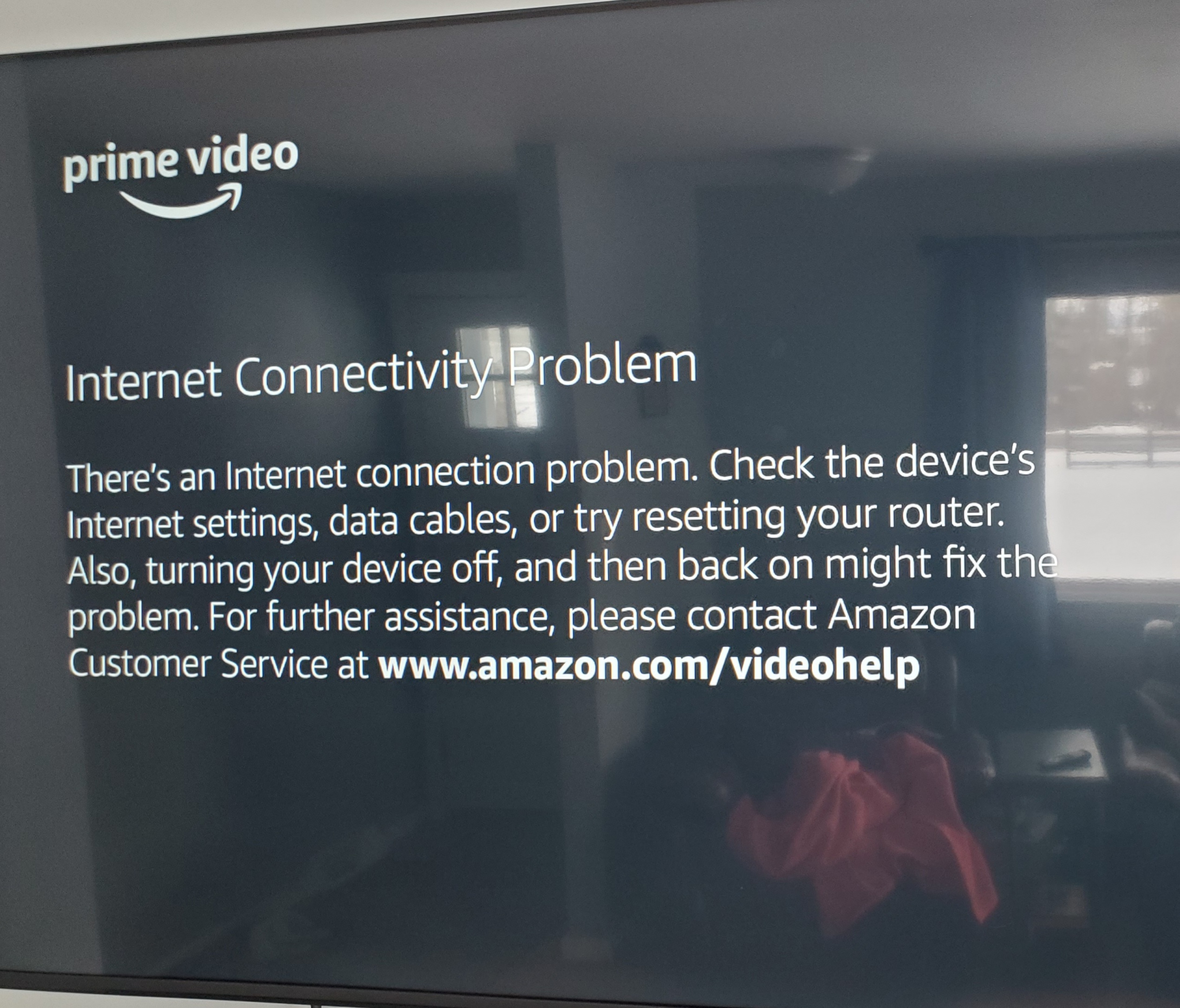 Prime video internet outlet connectivity problem apple tv