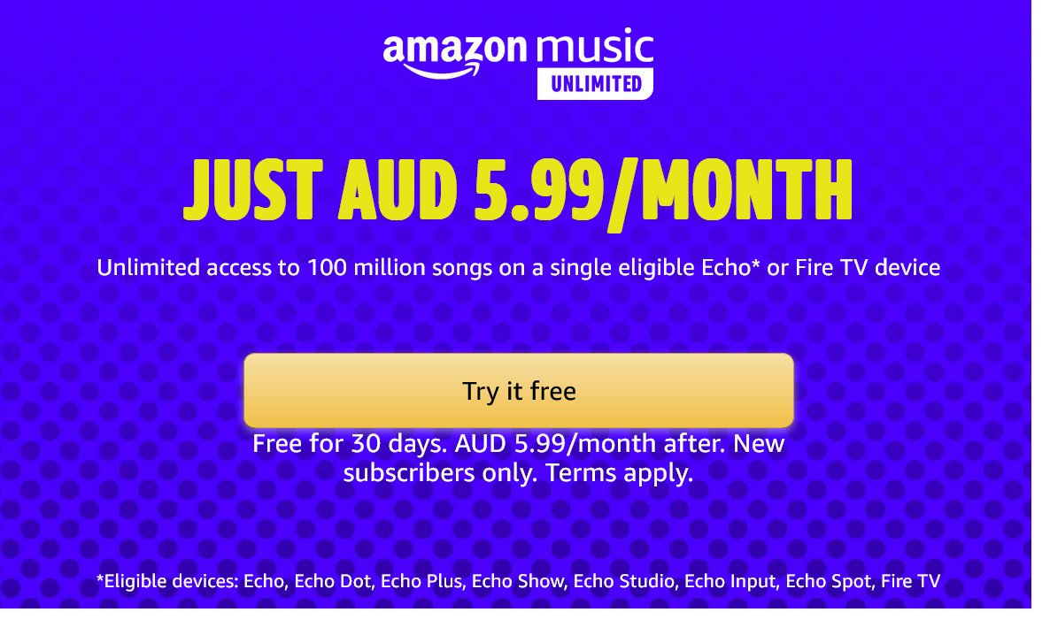 Amazon music best sale unlimited echo discount