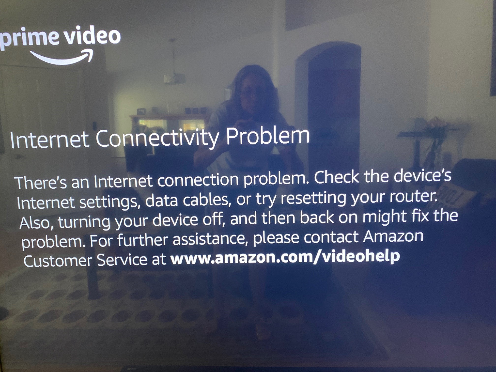 Prime video internet outlet connectivity problem smart tv