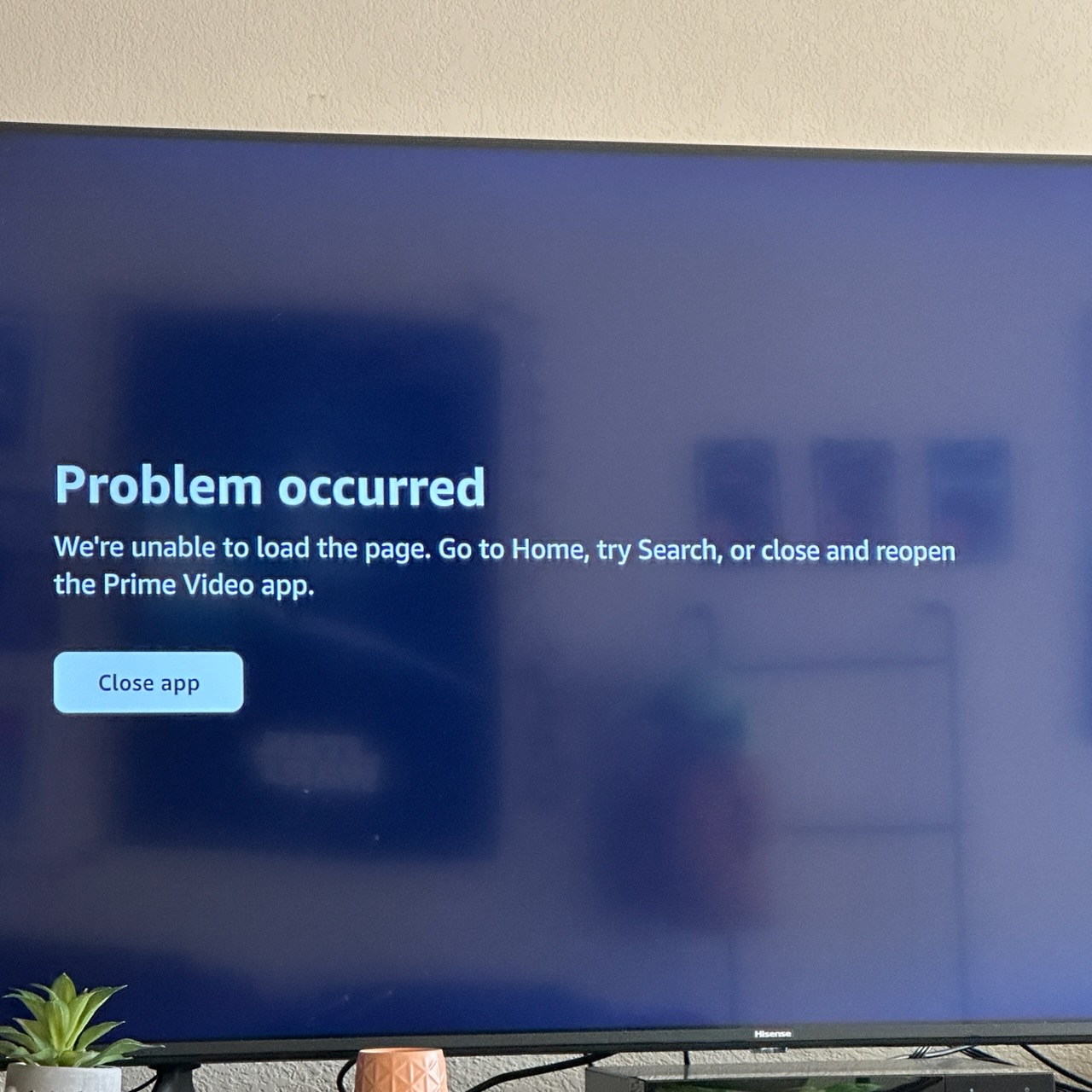 Amazon prime video does not work on samsung online tv