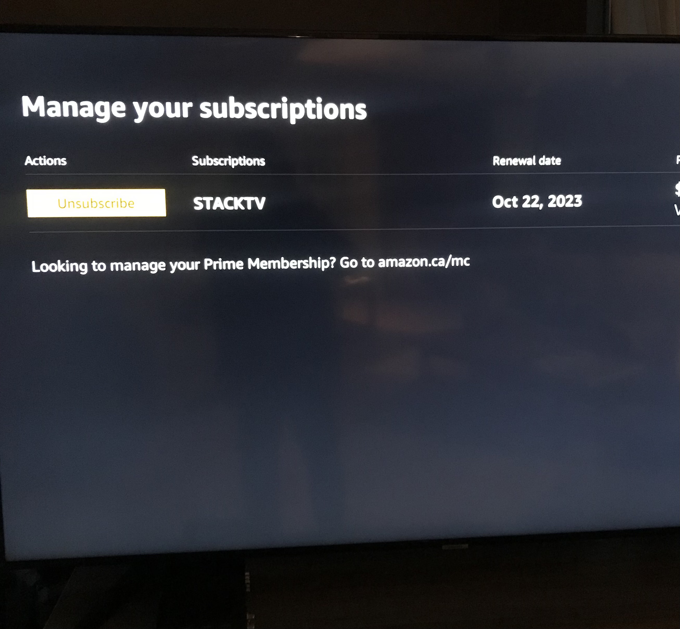 How to cancel amazon stacktv sale